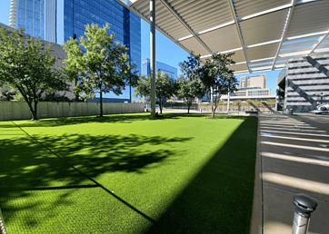 Artificial grass lawn at AT&T Performing Arts Center